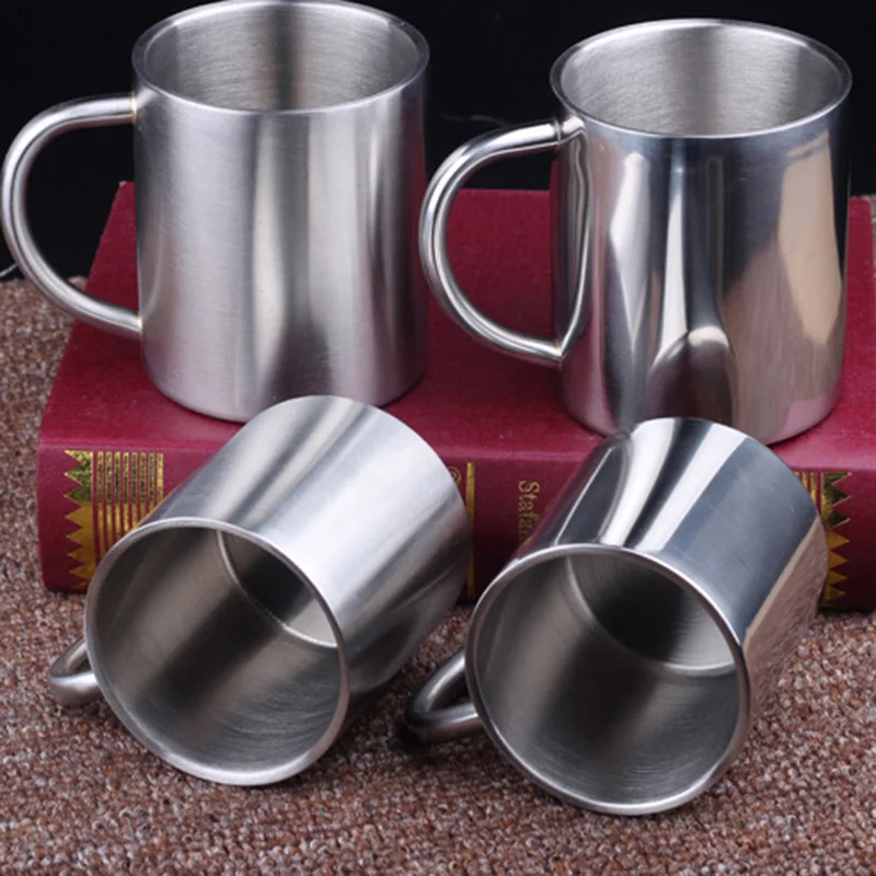 

220ml/280ml Stainless Steel Portable Mug Cup Double Wall Travel Tumbler Coffee Mug Tea Bear Water Cup espresso cups
