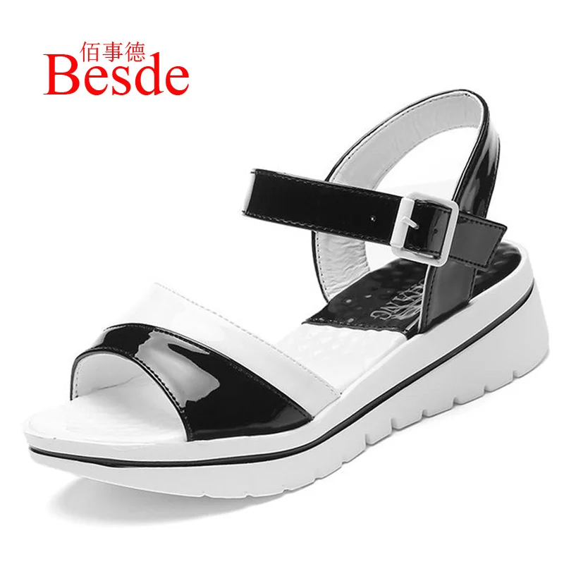 

2019 Summer Shoes Women Size 4.5-8.5 Rubber PU Sandals Platform Shoes Sweet Ladies Sandals zapatos de mujer