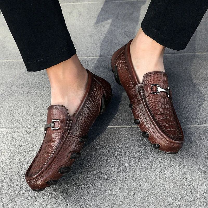 size 38-47 Men's genuine Leather Casual Shoes outdoor Men Loafer Crocodile Moccasins Men Loafers Leather Casual Boat Shoes L5 size 38-47 Men's genuine Leather Casual Shoes outdoor Men Loafer Crocodile Moccasins Men Loafers Leather Casual Boat Shoes L5