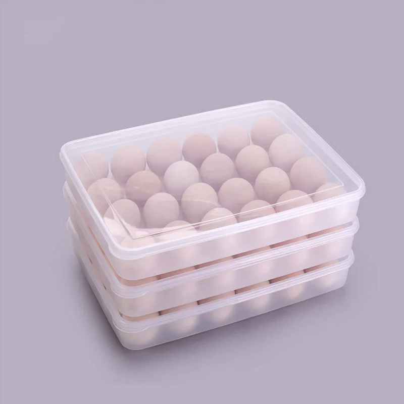 

24 hole Egg Storage Tray Kitchen Thicken Egg Storage Boxes Storage Box Egg Protection Care Shatterproof Egg Box,BPA Free