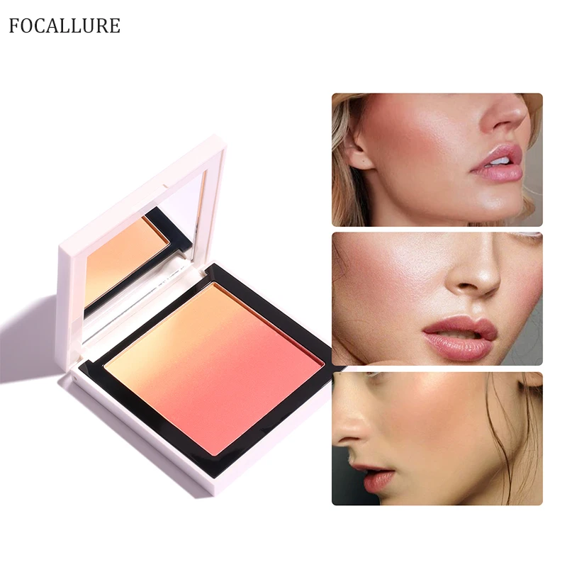 FOCALLURE Румяна для лица Палитра натуральный розовый щек водостойкая долговечная