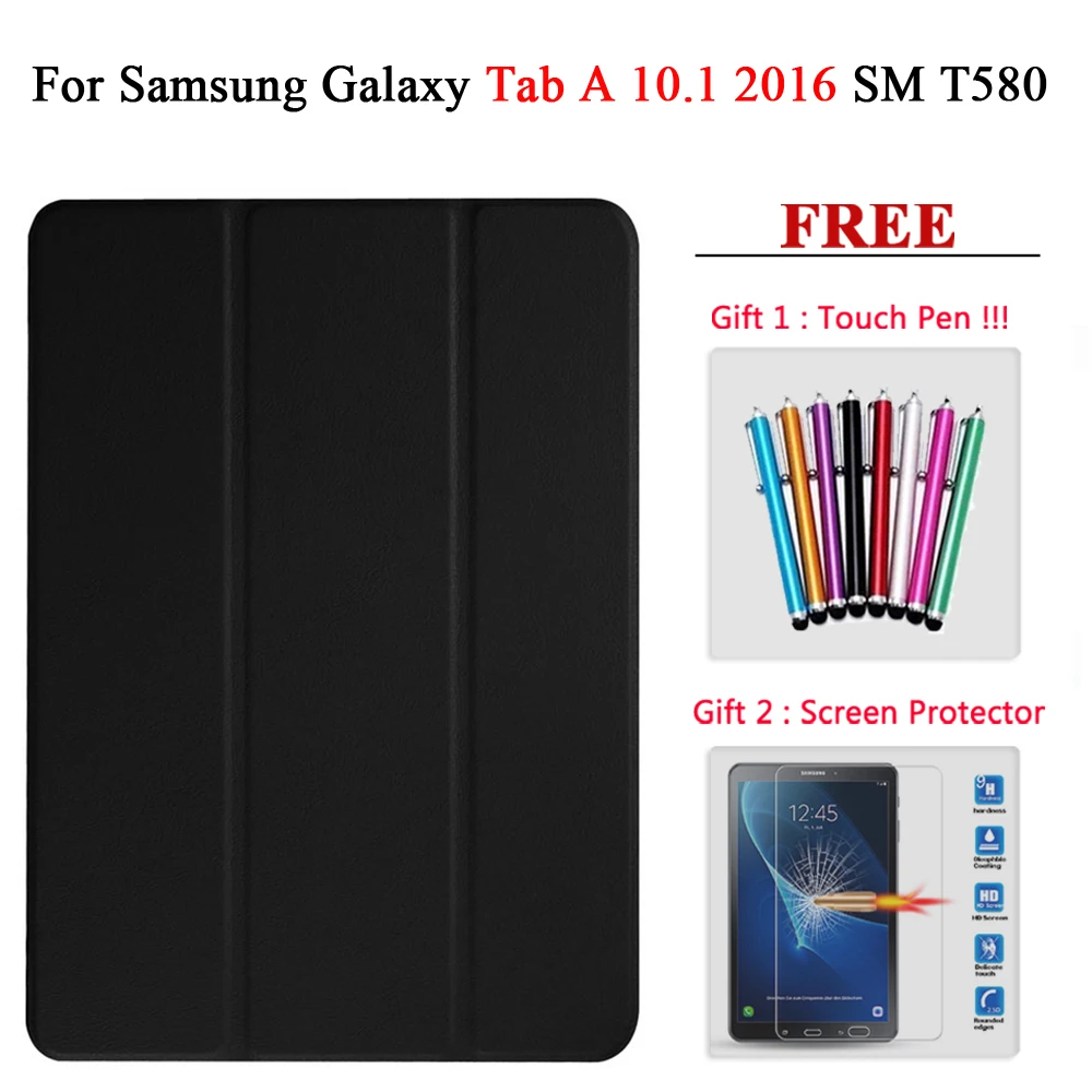 Защита экрана стекло Tab A 8,0/10,1+ чехол для планшета samsung Galaxy Tab A 8,0 10,1 SM T290 P200 P205 T510 T515 - Цвет: Tab A 10.1 T580 hei