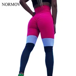 NORMOV Лоскутные сетчатые гетры Женская одежда для фитнеса сексуальные пуш-ап леггинсы женские дышащие тренировочные с высокой талией брюки