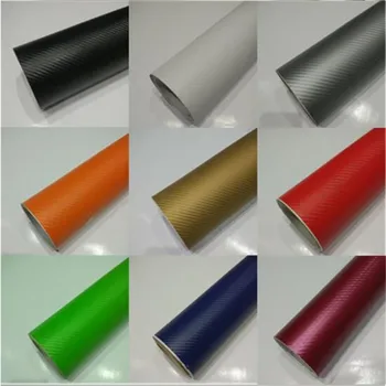 

127*30CM New Car Styling 3D Carbon Fiber Vinyl Wrapping Foil Decoration Sticker Film Varied Colour Black Red Silver Gold