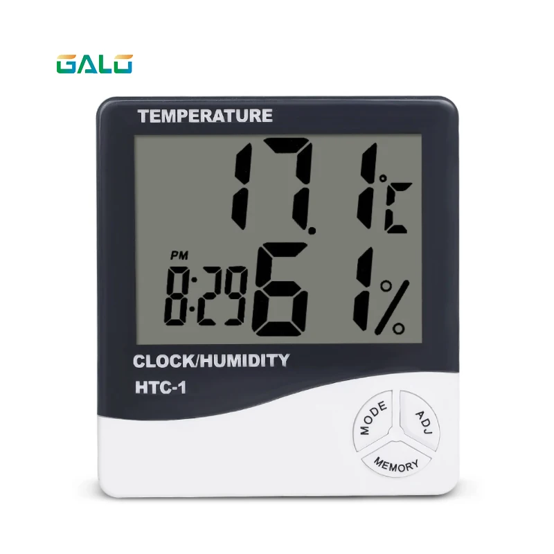

Digital LCD Thermometer Hygrometer Electronic Temperature Humidity Meter Weather Station Indoor Outdoor Tester with Clock
