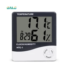 Digital LCD Thermometer Hygrometer Electronic Temperature Humidity Meter Weather Station Indoor Outdoor Tester with Clock