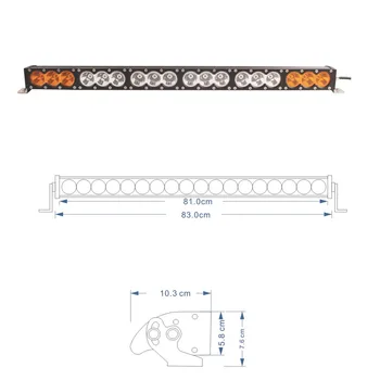 

Car Accessories 32 inch 180W Single Row 10W LED Work Light Bar For Truck Atv Uaz 4x4 Offroad Trailer Amber White Warning Bar