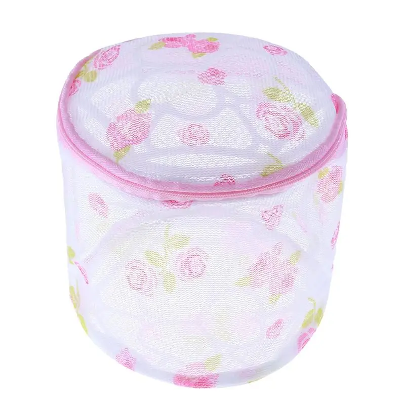 Printing Zippered Mesh Laundry Bag Foldable Washing Clothes Protection