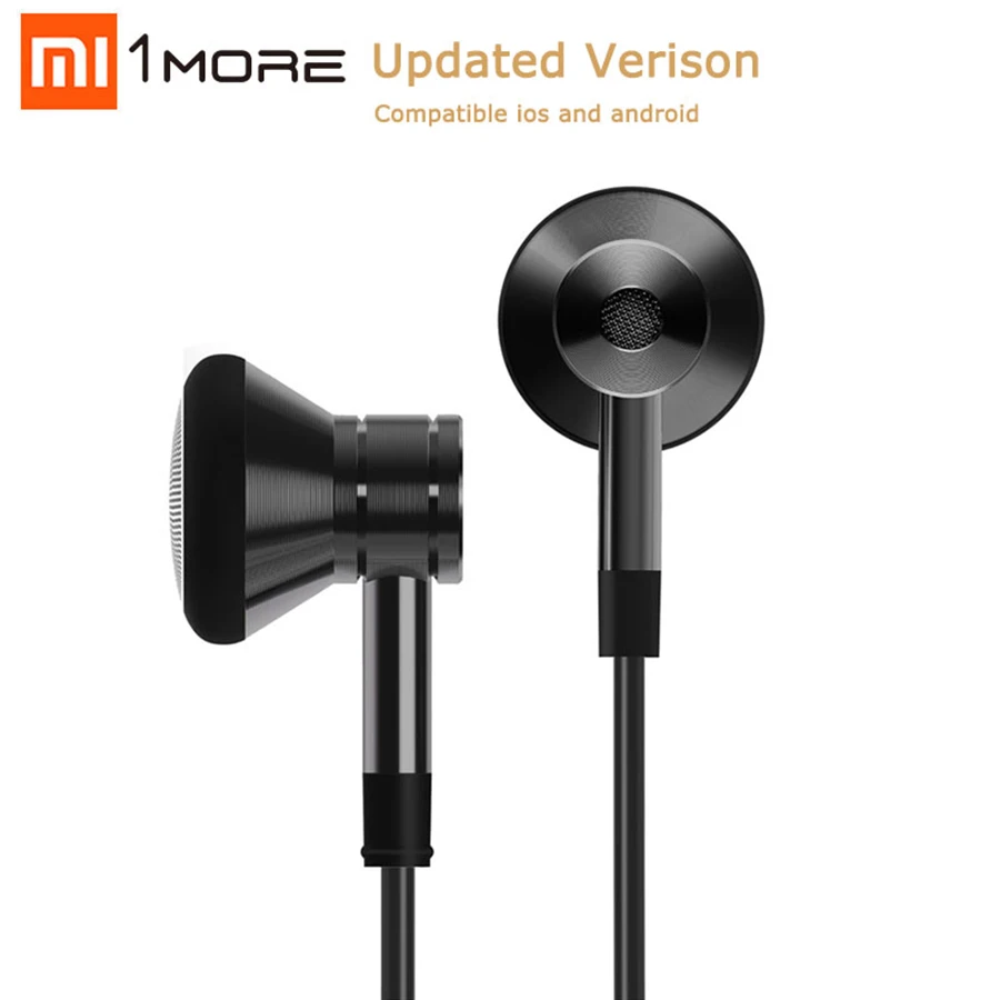 

1MORE Upgrade Piston Earphones 3 buttons Control Volume Nylon Cable with Microphone Earbuds Black Earphone For Xiaomi Note Redmi