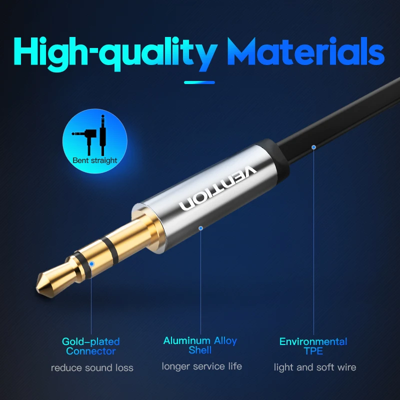 Vention AUX Cable Jack 3.5mm Audio Cable Male to Male 3.5mm Jack Speaker Aux Cable for Car Headphones iphone MP4 Laptop AUX Cord Vention AUX Cable Jack 3.5mm Audio Cable Male to Male 3.5mm Jack Speaker Aux Cable for Car Headphones iphone MP4 Laptop AUX Cord