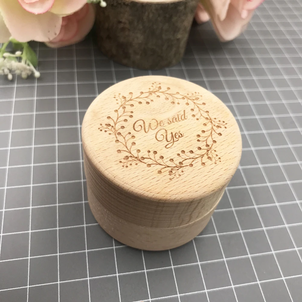 We said yes Wood Wedding Ring Box Valentines Engagement Wooden Ring Bearer Box Rustic Wedding Ring Box Holder Free shipping2