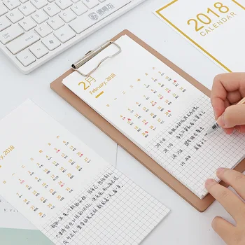 

Table Calendar & wood clipboard 2018 Year Creative multifunction Desktop Paper Calendar weekly agenda planner organizer Gift