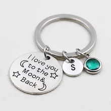 Eu te amo para a lua e para trás/de aniversário chaveiro/a para z letras chaveiro/irmã presente/presente da namorada