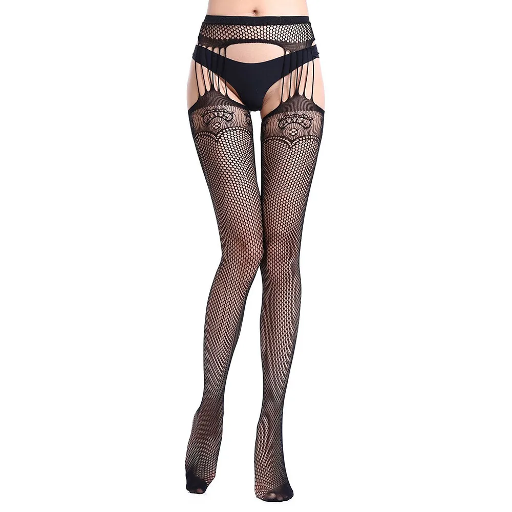 Sexy Womens Lingerie Net Lace Top Garter Belt Thigh Stocking Pantyhose bande anti frottement cuisse