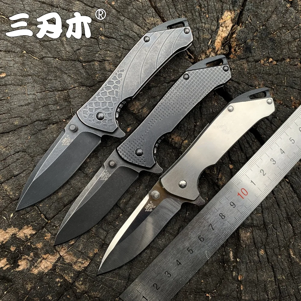 Sanremu 7089 LUY Folding Knife 12C27 Blade Stainless Steel Handle Outdoor Camping Hunting Survival Cutting EDC Pocket Knives