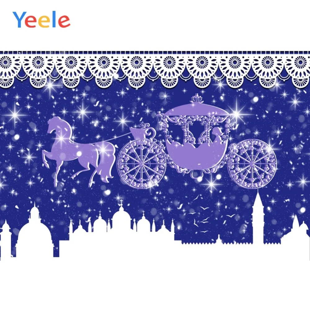 Yeele Horse Carriage Luxury Glitter Mosque European Photography Backgrounds Customized Photographic Backdrops for Photo Studio