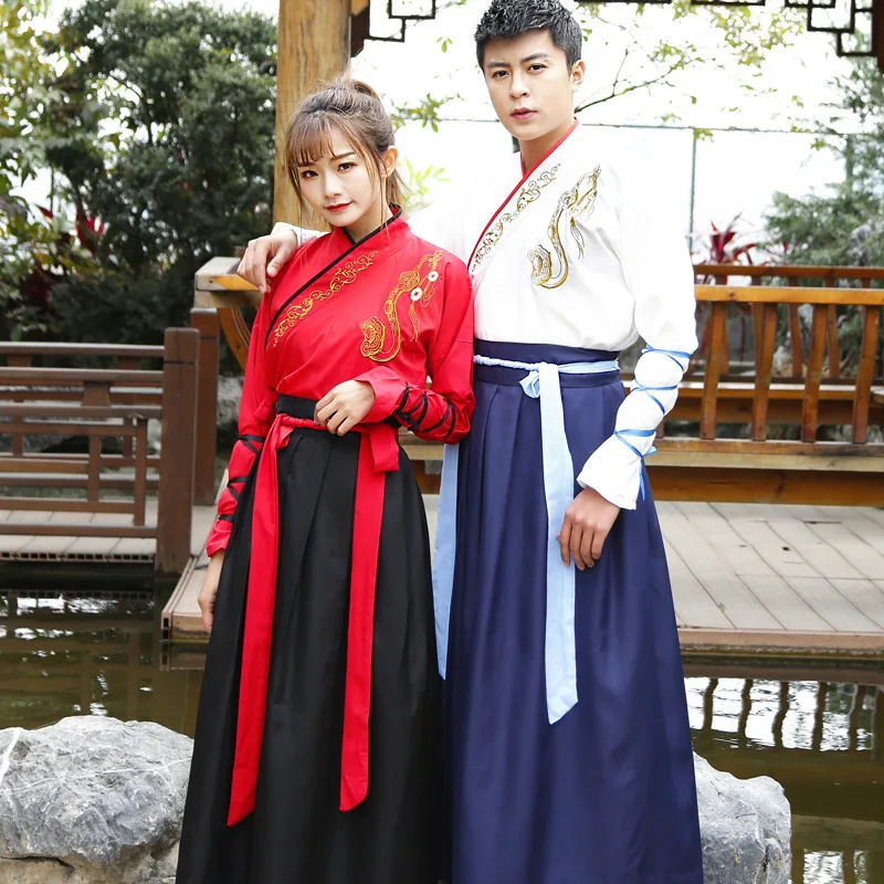 

Chinese style Hanfu embroidery costume costume spring and autumn adult men and women daily student stage performance photo suit