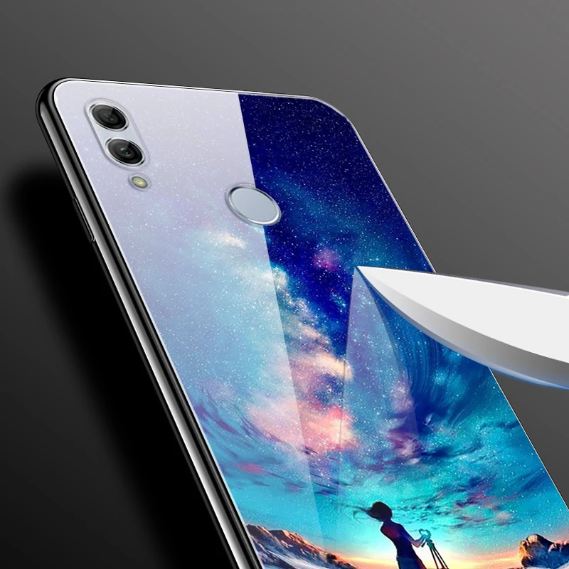 Чехол для Huawei Honor 10 Lite чехол с милым рисунком жесткий стеклянный накладка бампер