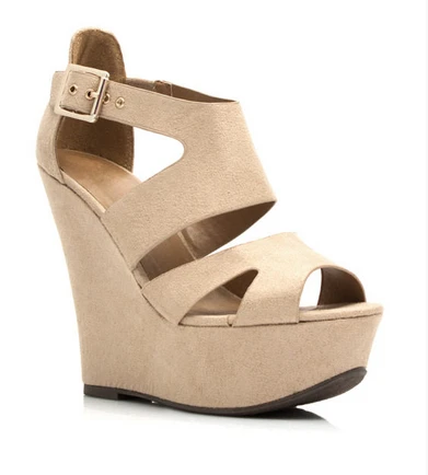 

Women Sandals 2016 Custom Made Buckle Strap Sandales Femmes Chaussure Femme Covered Back Peep Toe Fashion Ladies Wedges Cheap
