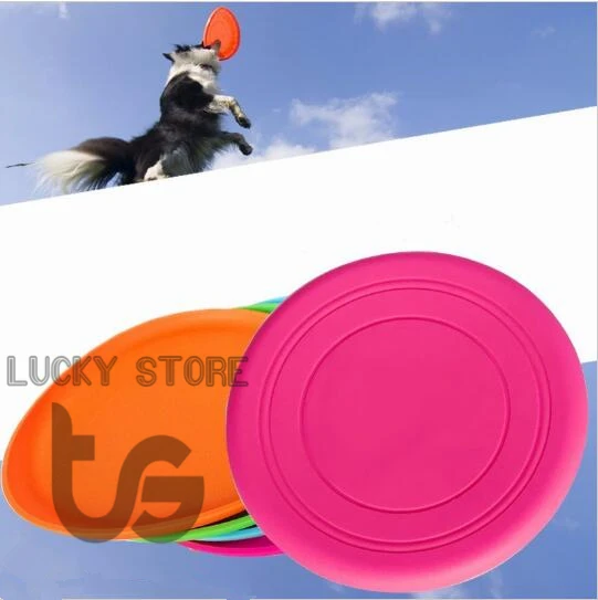 

Dog flying disk Fantastic free shipping Pet Dog Flying Disc Tooth Resistant Training Toy Play Tide diameter:18CM