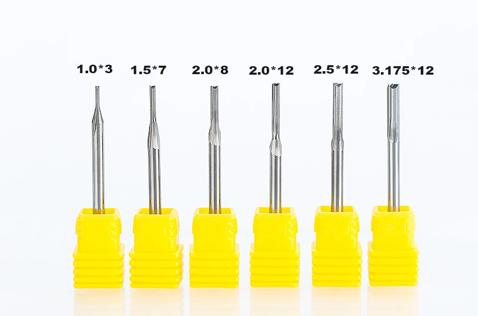 Boboaldo 1 шт 3,175 мм Два флейты ЧПУ прямые зуб фрезы для гравировки для резаки по дереву карбидная Концевая фреза нарезка; фрезеровка инструменты