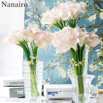 

10/30pcs Real Touch Artificial PU Calla Flower Bouquet For Wedding Party Decoration Latex Fake Flower Home Supplies