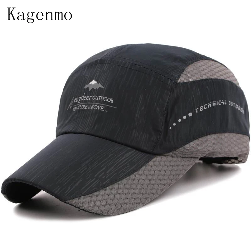 

Kagenmo Quick dry sports men baseball cap outdoor fishing men hat caps summer thin cotton breathable male hats mesh visor