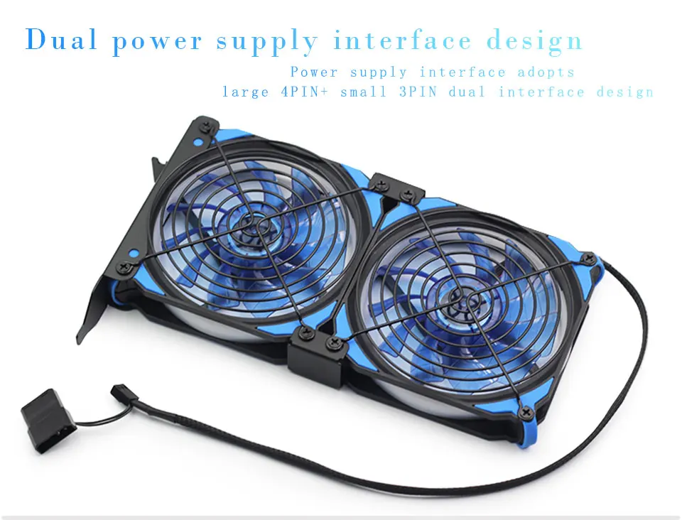 12cm universal GPU 2 /3 combination fan, ultra-quiet PCI video card dual cooler computer chassis PCI-e graphics card cooler