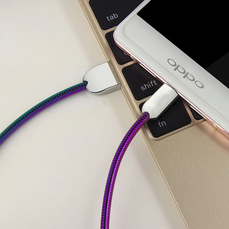 USB кабель 5V2. 4A Быстрая зарядка металлический Braide type C зарядного устройства микро