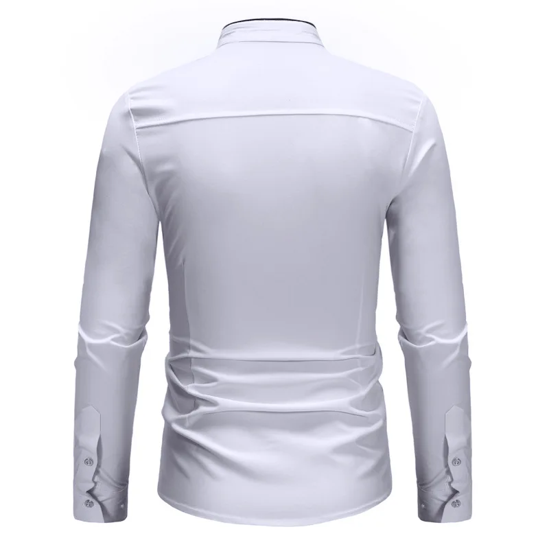 Brand Men Shirt Fashion Slim Fit Long Sleeve White Dress Shirt Men Business Work Formal Social Shirts Male Chemise Homme long sleeve shirt men casual shirt