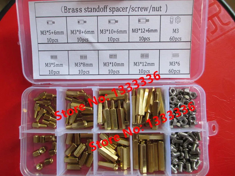 

200pcs M3 Hex Nut Spacing Screw Male Female Threaded Pillar PCB PC Motherboard Brass standoff Spacer M3*5/8/10/12