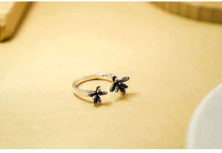 Anenjery тайский серебряный цветок открытие кольцо для женщин 925 пробы серебряные ювелирные изделия друг подарок S-R286