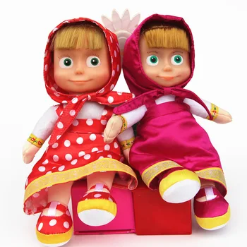 

27cm Popular masa Plush Dolls High Quality Russian Martha masa PP Cotton Toys Kids Briquedos Birthday Gifts