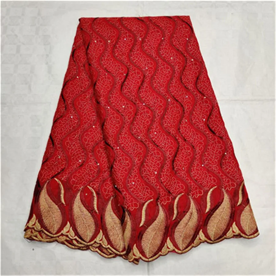 

Red lace fabrics hot sale african brocade fabric hot sale women 100%cotton lace dubai swiss voile laces switzerland 5yards/lot