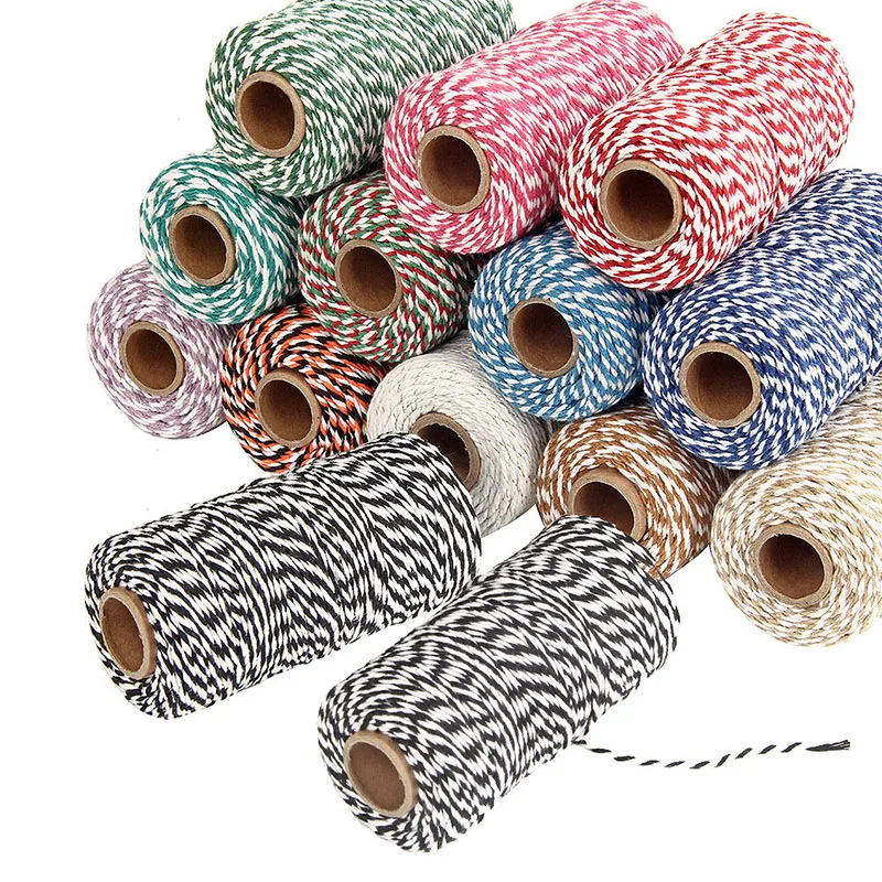 

New Sale 1 Roll 100 Metres 2Ply Cotton Bakers Twine String Cord Rope Rustic Country Craft 16 Colors