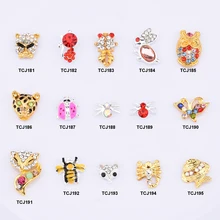 10 шт. кристаллы для ногтей, животный сплав, 3d дизайн ногтей, кролик, паук, Бабочка, украшения для ногтей, амулеты, аксессуары, TCJ181