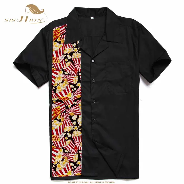 Best Price SISHION Button Up Mid-Century Inspired Men Shirt ST110 Short Sleeve Pocket Classic Retro Bowling Black Shirt camisa hombre Best Price SISHION Button Up Mid-Century Inspired Men Shirt ST110 Short Sleeve Pocket Classic Retro Bowling Black Shirt camisa hombre