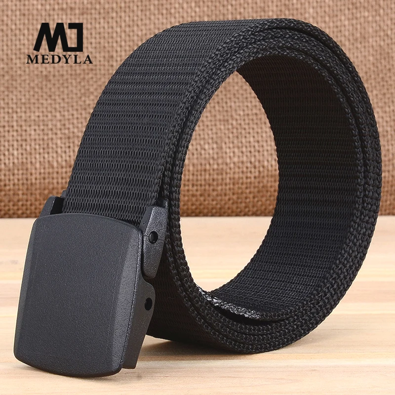 medyla Nylon Belts Man Casual Practical Men Belts Solid Color Simple