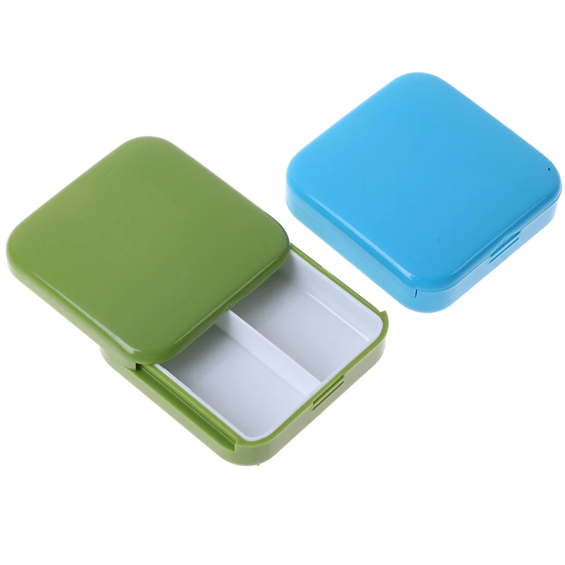 1PC Mini Portable 2 Grid Push Open Style Pill Box Medicine Pillbox Tablet Storage Case Container Cases Storage Box New