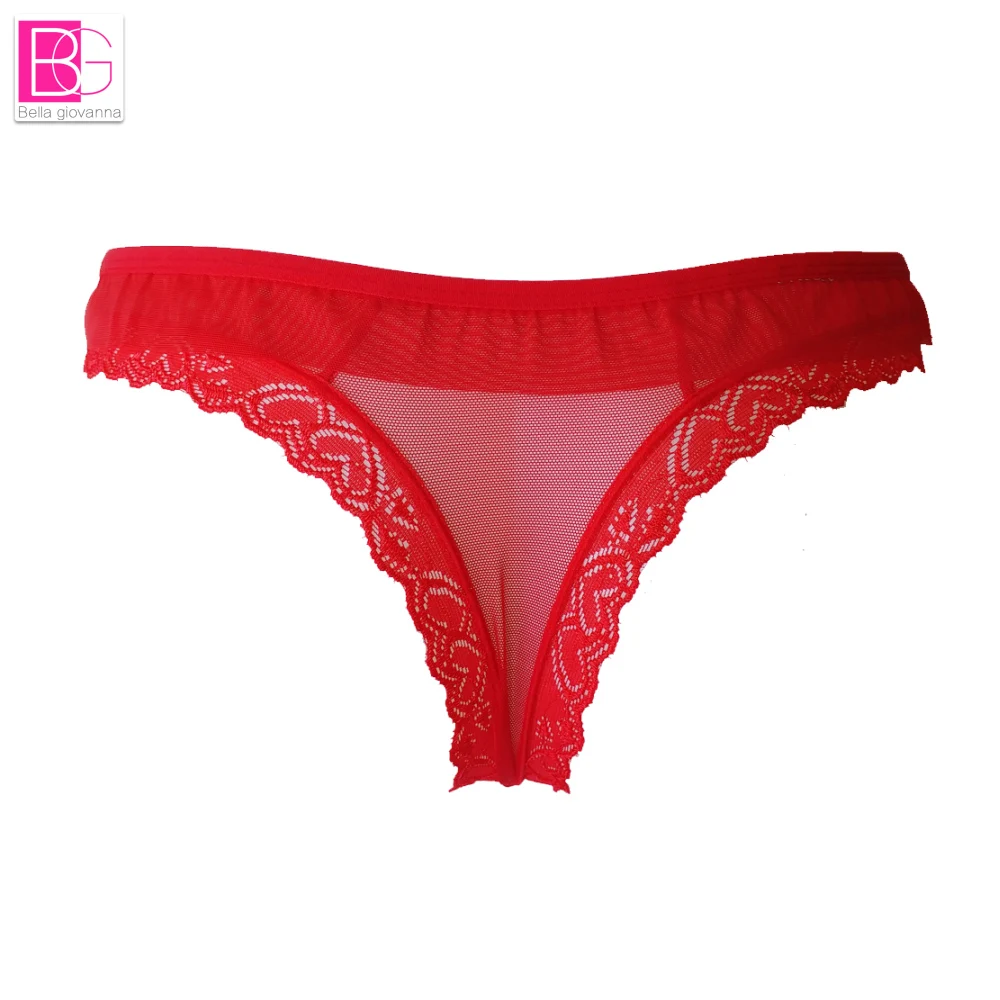 L'bellagiovanna 2018 New Briefs For Women Sexy Mesh T Panties Ruffles Breathable Panty Transparent Knickers Girls Underpants1504
