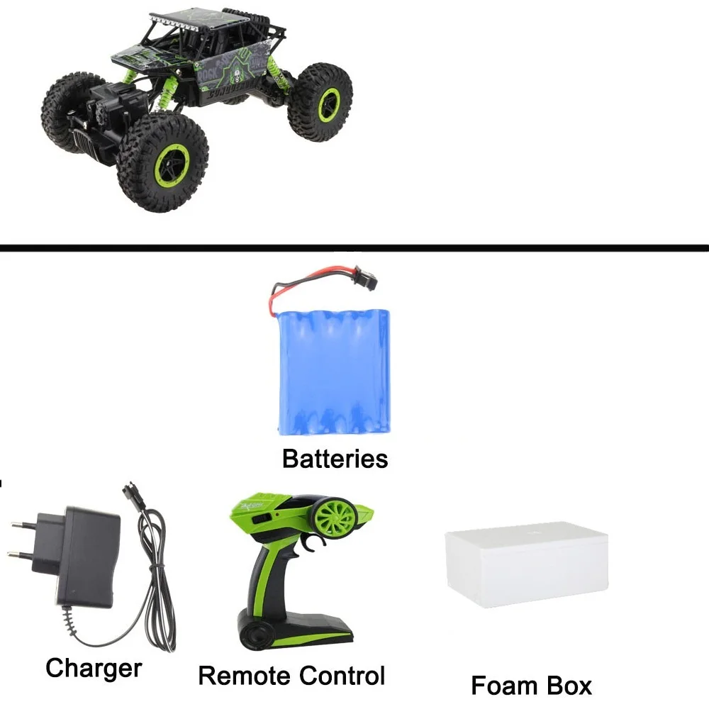 Радиоуправляемая машина 4WD 2,4 GHz скалолазание ралли скалолазание машина 4x4 двойные двигатели Bigfoot автомобиль пульт дистанционного управления модель внедорожника игрушки - Цвет: green 1 battery