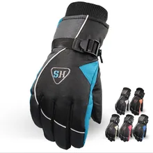 FuLang skiing outdoors warm font b gloves b font with velvet thickening water proofing antifreezing antiskidding