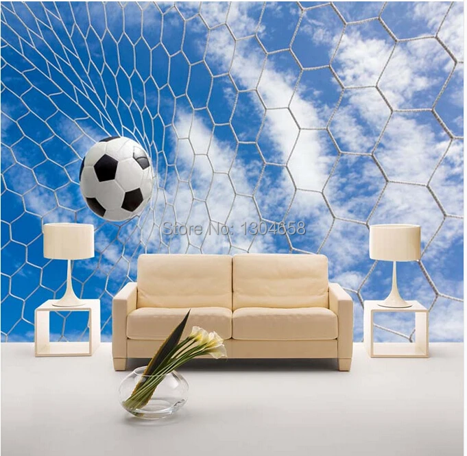 

Free shipping custom modern 3D large mural sports football TV Bedroom Sofa children room background wall wallpaper