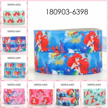 

10yards -different sizes - red hair Mermaid ribbon printed Grosgrain ribbon