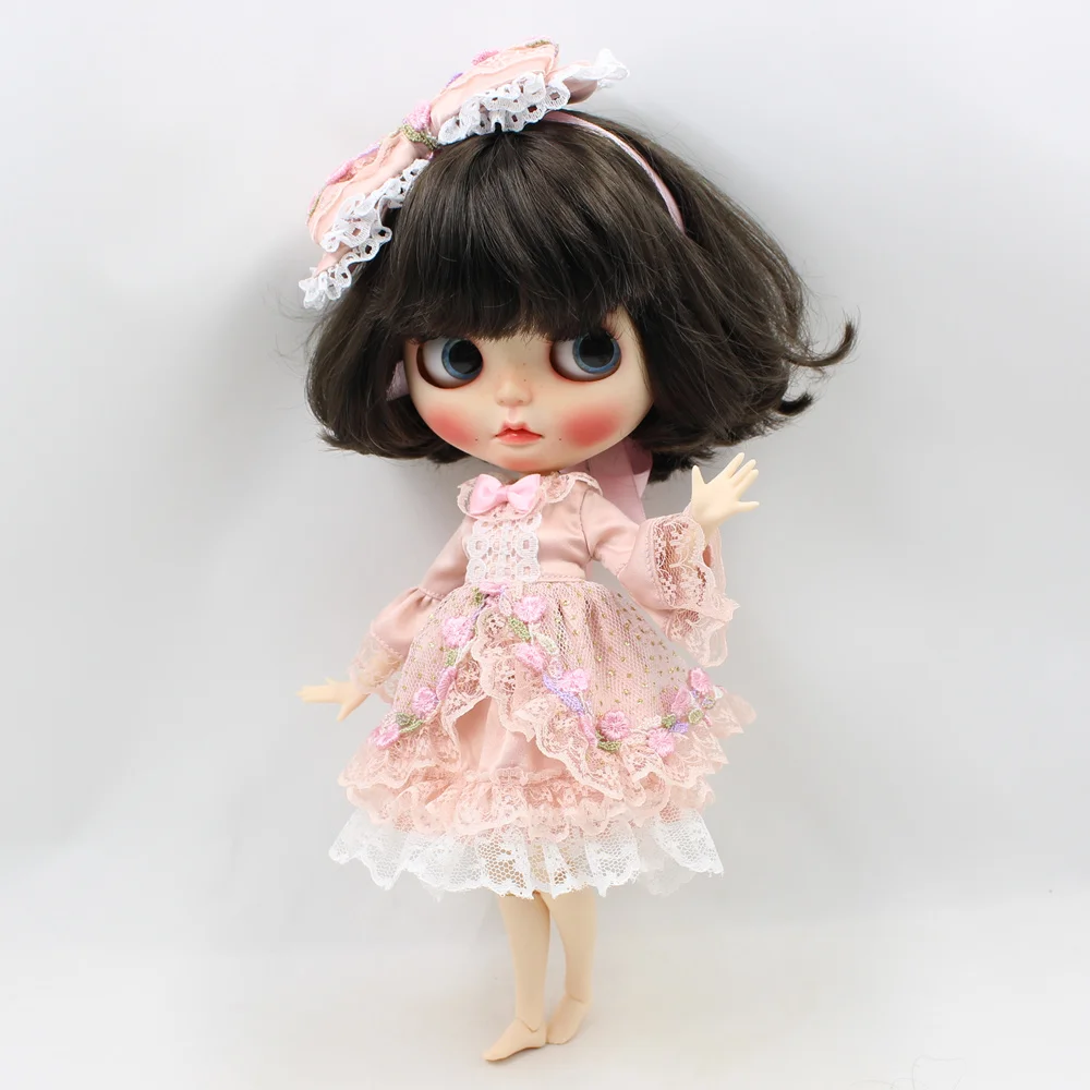 Одежда для Blyth Doll, розовое платье принцессы с повязкой на голову, свитер, кружевной наряд, ICY Licca Joint body, 1/6