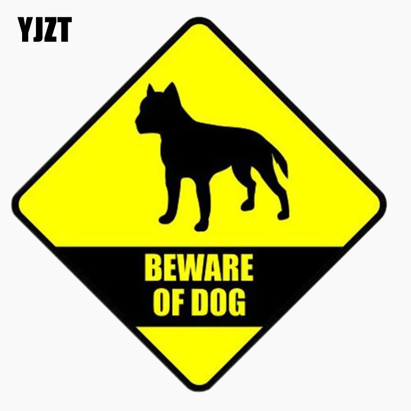 

YJZT 12CM*12CM Lnterest Car Sticker BEWARE OF DOG Reflective Decal Motorcycle Accessories C1-7664