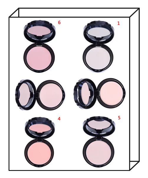 Hot 1pc Oil Control Whitening Makeup Powder 6 Colors Concealer Long Lasting Concealer Smooth Dry Pressed Powder Face Care