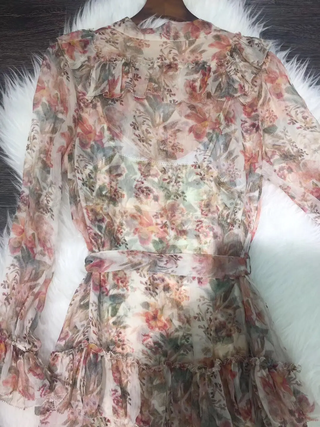Robe Deux Élégant Impression pièce Australien Noble Soie Simple Conception px8OY