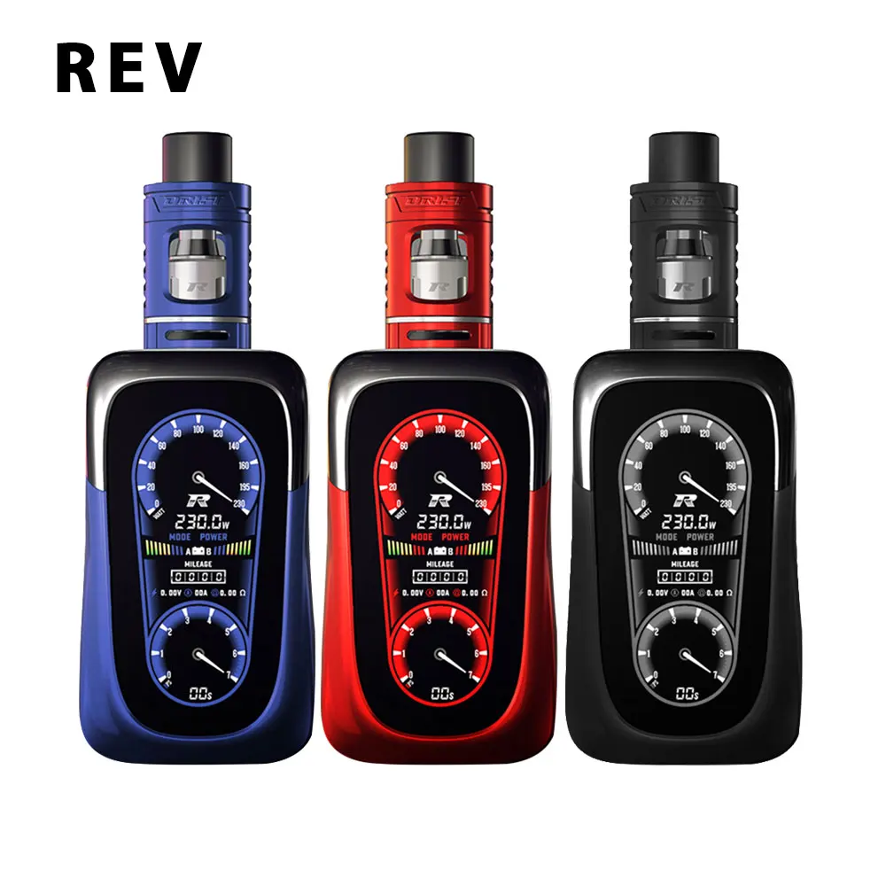 

New Original 230W REV GTS V2 TC MOD Kit with 4.5ml Drift Tank Capacity & New R1/R2/R3/R4 Cores 230W Huge Power E-cig Vape Kit