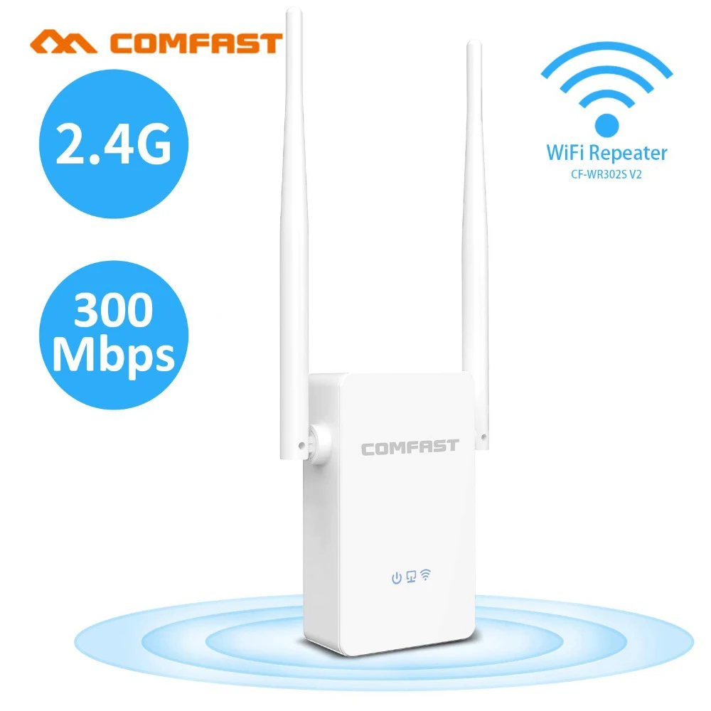 COMFAST беспроводной WiFi маршрутизатор Ретранслятор Extender 300 Мбит/с усилитель WiFi 802.11N/B/G усилитель Wi fi 2 * 5dBi антенны